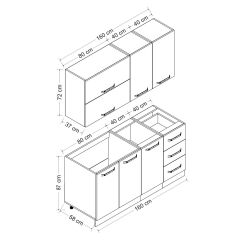 Minar 160 Cm Mutfak Dolabı Beyaz 160-B2
