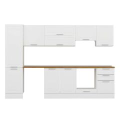 Alvinka 300X210 Cm Klasik Mebran Mutfak Dolabı Mb-E80B50S50-1 Mebran | Beyaz - Suntalam