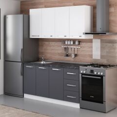 Minar 160 Cm Mutfak Dolabı Beyaz Antrasit 160-A1