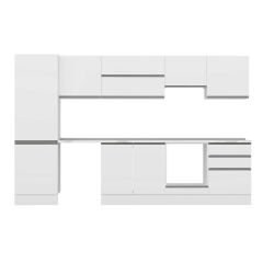 Alvinka 320X210 Cm High Gloss Mutfak Dolabı Mb-E80B60S60-1 High Gloss | Beyaz - Suntalam