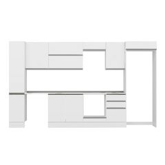 Alvinka 380X222 Cm High Gloss Mutfak Dolabı Mbb-E90B40S50-2 High Gloss | Beyaz - Mdf