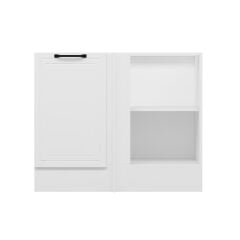 Alvinka Mutfak Modül Mbr_A Alt 1K1R 105Cm Köşe Dolap Beyaz Beyaz Suntalam