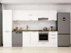 Alvinka 300X210 Cm Klasik Mebran Mutfak Dolabı Mb-E80B50S50-1 Mebran | Beyaz - Mdf