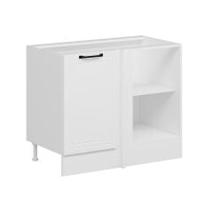 Alvinka Mutfak Modül Mbr_A Alt 1K1R 105Cm Köşe Dolap Beyaz Beyaz Mdf