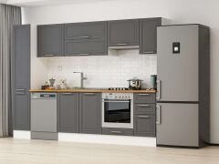Alvinka 280X210 Cm Klasik Mebran Mutfak Dolabı Beyaz Beyaz Mb-E80B40S40-1