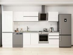 Alvinka 320X210 Cm High Gloss Mutfak Dolabı Mb-E80B60S60-2 High Gloss | Beyaz - Suntalam