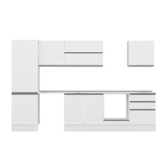 Alvinka 320X210 Cm High Gloss Mutfak Dolabı Mb-E80B60S60-2 High Gloss | Beyaz - Suntalam