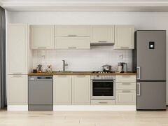 Alvinka 300X210 Cm Klasik Mebran Mutfak Dolabı Mb-E80B50S50-1 Mebran | Kumtaşı - Mdf