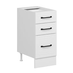 Alvinka Mutfak Modül Mbr_A Alt 3Ç1B2K Nray 40Cm Dolap Beyaz Beyaz Mdf