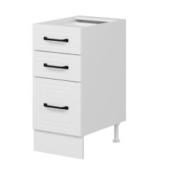 Alvinka Mutfak Modül Mbr_A Alt 3Ç1B2K Nray 40Cm Dolap Beyaz Beyaz Mdf