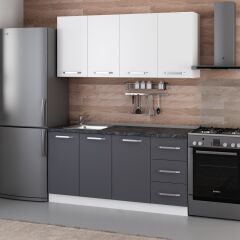 Minar 165 Cm Mutfak Dolabı Beyaz Antrasit 165-A1