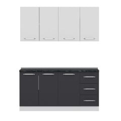 Minar 165 Cm Mutfak Dolabı Beyaz Antrasit 165-A1