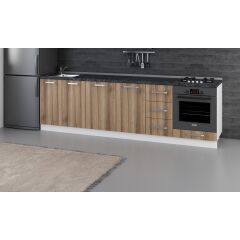 Minar 275 Cm Mutfak Dolabı Beyaz Dore 275-D3-Alt Modül