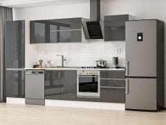 Alvinka 320X210 Cm High Gloss Mutfak Dolabı Mb-E80B60S60-2 High Gloss | Antrasit - Mdf