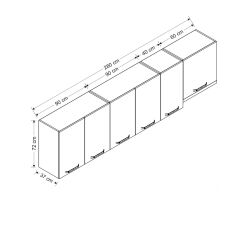 Minar 280 Cm Mutfak Dolabı Beyaz 280-B10-Üst Modül