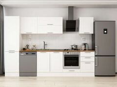 Alvinka 300X210 Cm Klasik Mebran Mutfak Dolabı Mb-E80B50S50-2 Mebran | Beyaz - Mdf