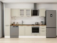 Alvinka 285X210 Cm Klasik Mebran Mutfak Dolabı Beyaz Beyaz Mb-E80B40S45-3