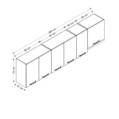 Minar 280 Cm Mutfak Dolabı Beyaz 280-B11-Üst Modül