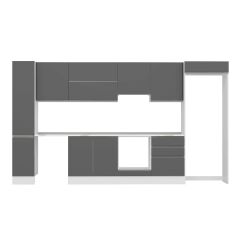 Alvinka 390X222 Cm High Gloss Mutfak Dolabı Mbb-E90B40S60-1 High Gloss | Antrasit - Suntalam