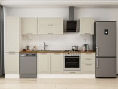 Alvinka 300X210 Cm Klasik Mebran Mutfak Dolabı Mb-E80B50S50-2 Mebran | Kumtaşı - Mdf