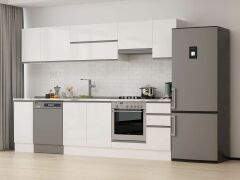 Alvinka 290X210 Cm High Gloss Mutfak Dolabı M-E90S40S40-1 High Gloss | Beyaz - Suntalam