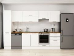 Alvinka 300X210 Cm Klasik Mebran Mutfak Dolabı Beyaz Beyaz Mb-E80B40S60-1
