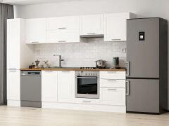 Alvinka 300X210 Cm Klasik Mebran Mutfak Dolabı Beyaz Beyaz Mb-E80B40S60-1