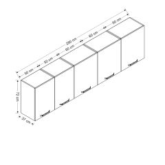Minar 280 Cm Mutfak Dolabı Beyaz 280-B2-Üst Modül
