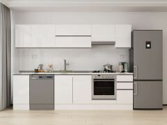 Alvinka 290X210 Cm High Gloss Mutfak Dolabı M-E90S40S40-1 High Gloss | Beyaz - Mdf