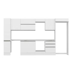 Alvinka 390X222 Cm High Gloss Mutfak Dolabı Mbb-E90B40S60-2 High Gloss | Beyaz - Mdf