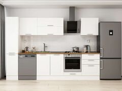 Alvinka 300X210 Cm Klasik Mebran Mutfak Dolabı Beyaz Beyaz Mb-E80B40S60-2