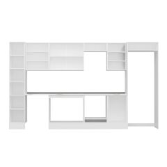 Alvinka 370X222 Cm Klasik Mebran Mutfak Dolabı Mbb-E80B40S50-2 Mebran | Beyaz - Suntalam