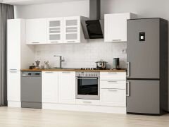 Alvinka 300X210 Cm Klasik Mebran Mutfak Dolabı Beyaz Beyaz Mb-E80B40S60-3