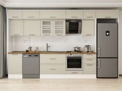 Alvinka 375X240 Cm Klasik Mebran Mutfak Dolabı Mb-E80S50S45-3 Mebran | Kumtaşı - Mdf