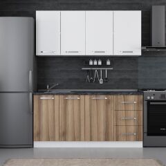 Minar 170 Cm Mutfak Dolabı Beyaz Dore 170-D2