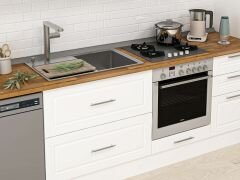 Alvinka 380X240 Cm Klasik Mebran Mutfak Dolabı Mb-E80S50S50-1 Mebran | Beyaz - Suntalam