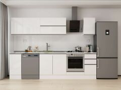 Alvinka 290X210 Cm High Gloss Mutfak Dolabı M-E90S40S40-2 High Gloss | Beyaz - Suntalam