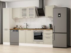 Alvinka 300X210 Cm Klasik Mebran Mutfak Dolabı Mb-E80B50S50-3 Mebran | Kumtaşı - Mdf