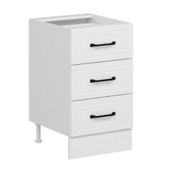 Alvinka Mutfak Modül Mbr_A Alt 3Ç Nray 50Cm Dolap Beyaz Beyaz Mdf