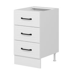 Alvinka Mutfak Modül Mbr_A Alt 3Ç Nray 50Cm Dolap Beyaz Beyaz Mdf