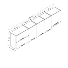 Minar 280 Cm Mutfak Dolabı Beyaz 280-B7-Üst Modül