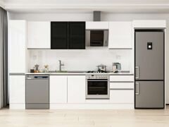 Alvinka 390X222 Cm High Gloss Mutfak Dolabı Mbb-E90B40S60-3 High Gloss | Beyaz - Mdf