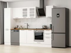 Alvinka 285X210 Cm Klasik Mebran Mutfak Dolabı Beyaz Beyaz Mb-E80B45S40-3