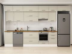 Alvinka 380X240 Cm Klasik Mebran Mutfak Dolabı Mb-E80S50S50-1 Mebran | Kumtaşı - Suntalam