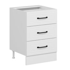 Alvinka Mutfak Modül Mbr_A Alt 3Ç Nray 60Cm Dolap Beyaz Beyaz Suntalam