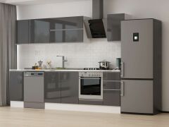 Alvinka 290X210 Cm High Gloss Mutfak Dolabı M-E90S40S40-2 High Gloss | Antrasit - Suntalam