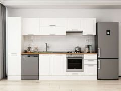 Alvinka 290X210 Cm Klasik Mebran Mutfak Dolabı Beyaz Beyaz Mb-E80B45S45-1