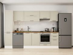 Alvinka 290X210 Cm Klasik Mebran Mutfak Dolabı Beyaz Beyaz Mb-E80B45S45-1