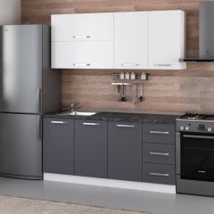 Minar 175 Cm Mutfak Dolabı Beyaz Antrasit 175-A2