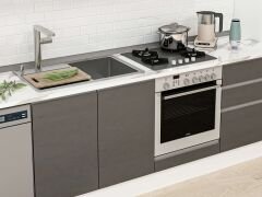 Alvinka 390X222 Cm High Gloss Mutfak Dolabı Mbb-E90B40S60-3 High Gloss | Antrasit - Mdf